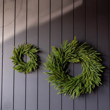 Load image into Gallery viewer, Norfolk Pine Real Touch Faux Christmas Wreath 24"
