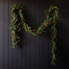 Load image into Gallery viewer, Red Plum Frosted Berry Norfolk Cypress Garland -