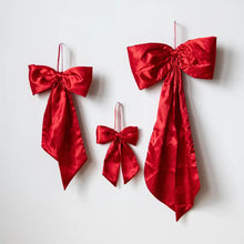 Load image into Gallery viewer, Bows Red Satin