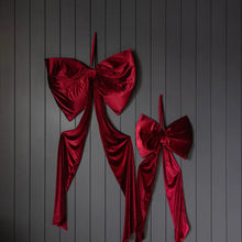 Load image into Gallery viewer, Bow Oversized Red velvet Fabric
