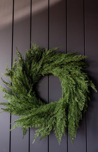 Cypress Pine Faux Christmas Wreath 24"