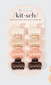 Recycled Plastic Mini Cloud Claw Clips 8pc Set - Rosewood