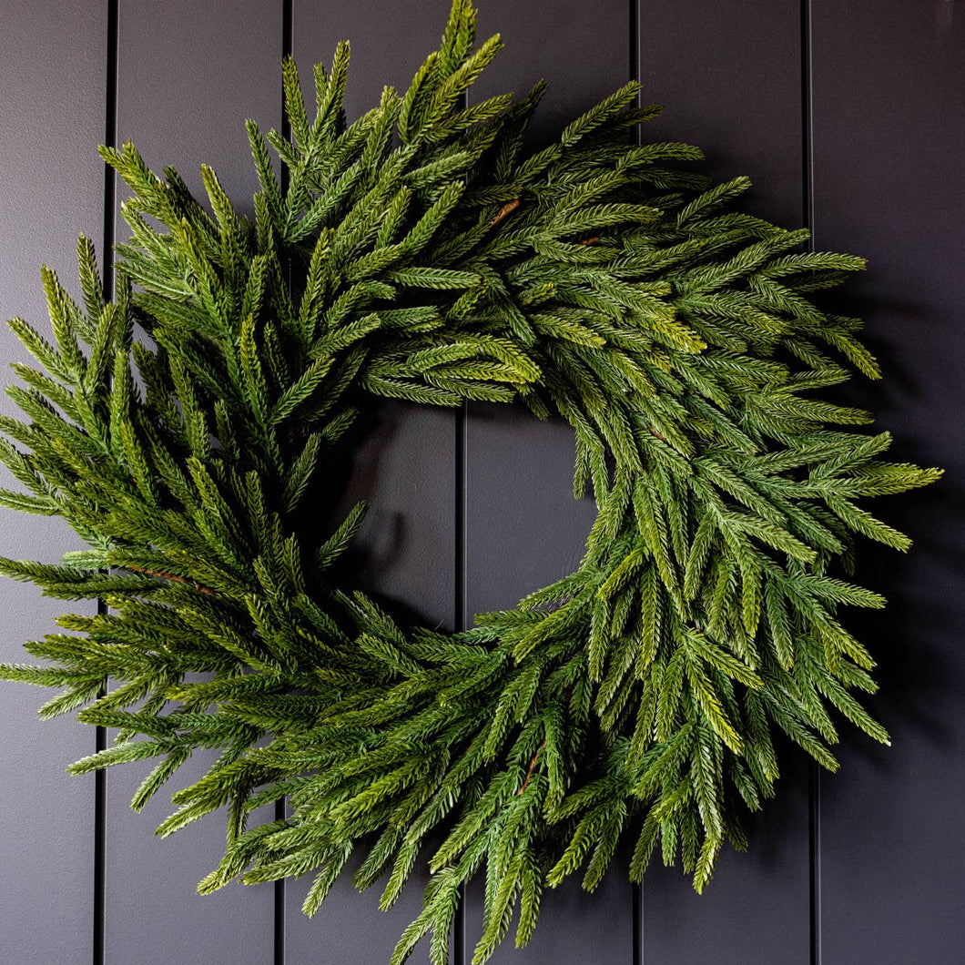 Norfolk Pine Real Touch Faux Christmas Wreath 24