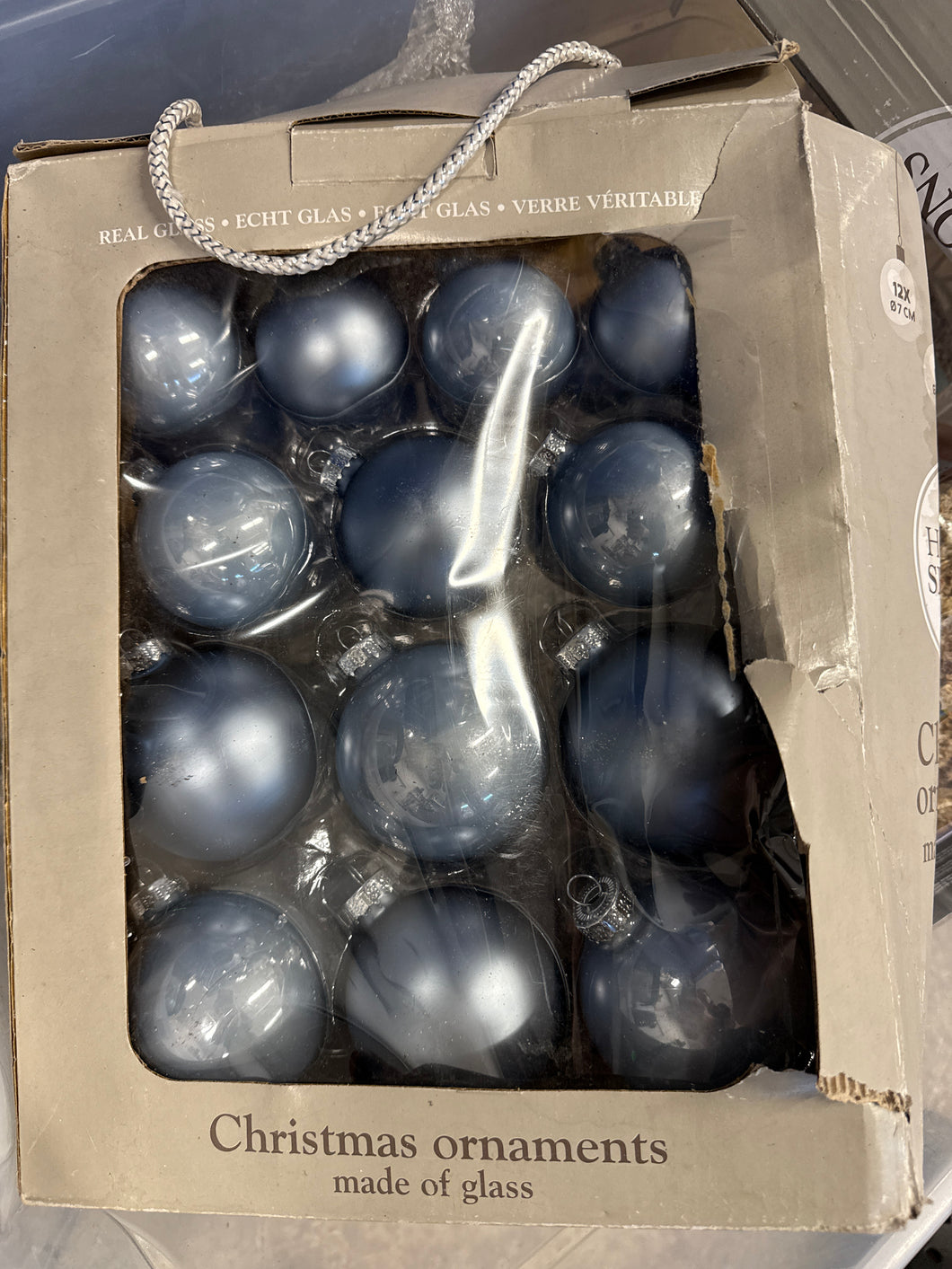 Christmas glass balls blue